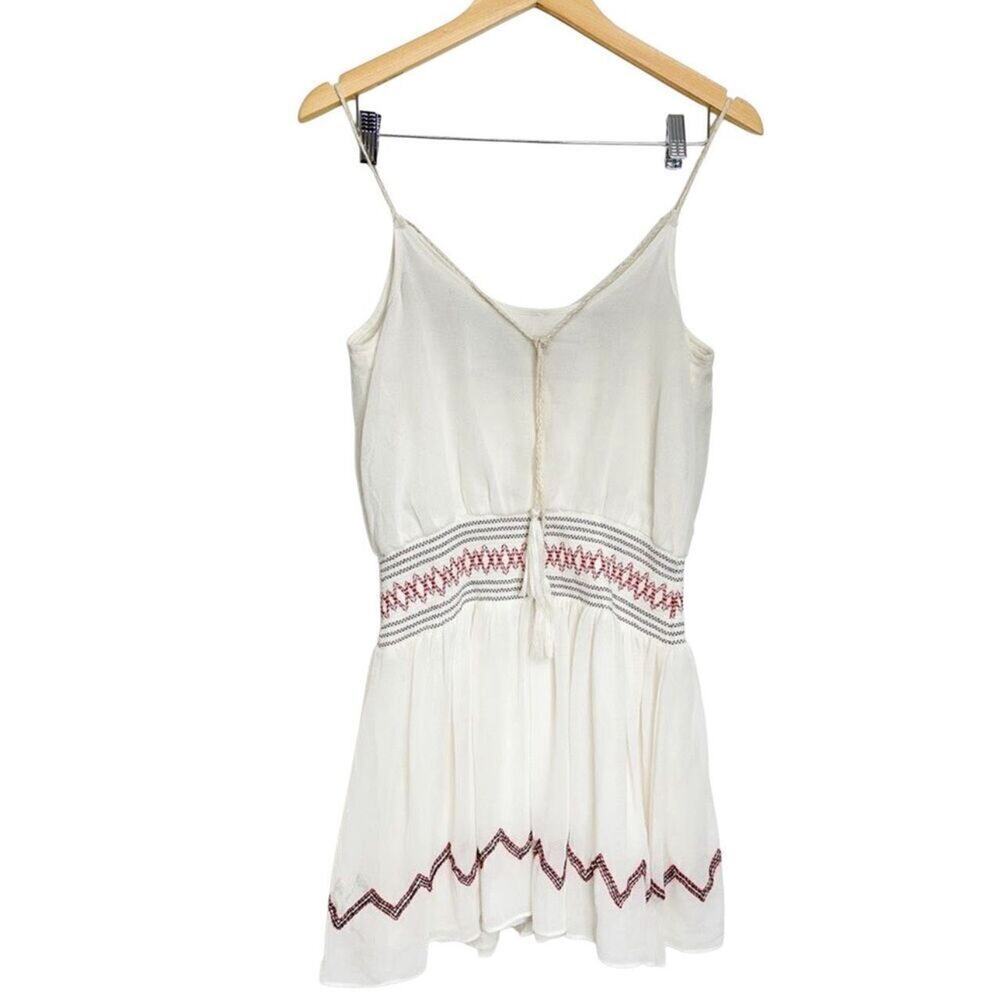 Free People Penny Georgette Love Bird Boho Mini Dress Size Small Spaghetti Strap - Picture 3 of 10